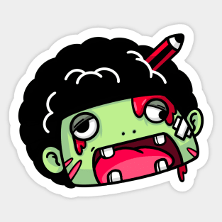 Afro Zombie  (Back Design) | Halloween Sticker